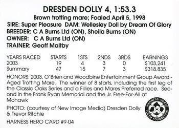 2004 Harness Heroes #9-04 Dresden Dolly Back